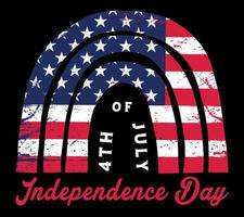4 ° di luglio indipendenza giorno, arcobaleno bandiera, Stati Uniti d'America bandiera vettore