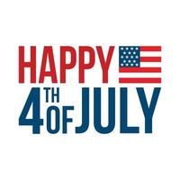 contento 4 ° di luglio unito stati indipendenza giorno celebrare bandiera con agitando americano nazionale bandiera vettore