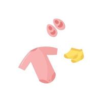 bambino ragazza neonato rosa impostato colorato con calzini e stivaletti illustrazioni vettore