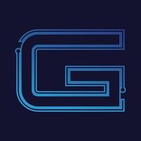 lettera g Tech logo design vettore