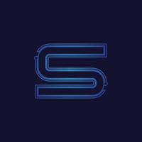 lettera S Tech logo design vettore