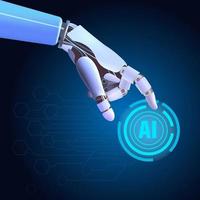 3d interpretazione di artificiale intelligenza ai robot e cyborg ricerca. sviluppo di tecnologie per digitale dati analisi e macchina apprendimento per il computer cervello vettore
