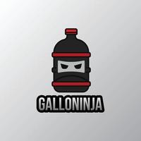 gallone ninja logo design vettore