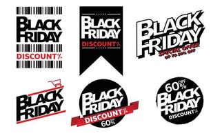design di tag promozione negozio vendita venerdì nero per il marketing vettore