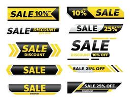vendita banner giallo promozione tag design per il marketing vettore