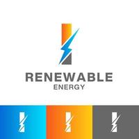 io lettera rinnovabile energia logo design vettore