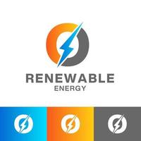 o lettera rinnovabile energia logo design vettore