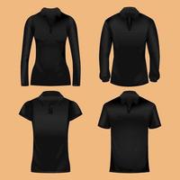 realistico nero polo camicia modello vettore