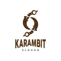 kerambit logo, Indonesia combattente arma vettore, ninja combattente attrezzo semplice disegno, modello illustrazione simbolo icona vettore