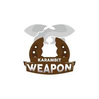 kerambit logo, Indonesia combattente arma vettore, ninja combattente attrezzo semplice disegno, modello illustrazione simbolo icona vettore