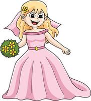 nozze sposa cartone animato colorato clipart illustrazione vettore