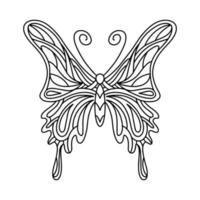 libro da colorare farfalla. illustrazione lineare di una farfalla. l'insetto mandala. illustrazione vettoriale