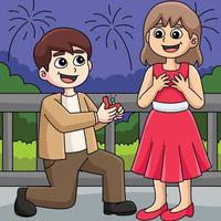 nozze proposta colorato cartone animato illustrazione vettore