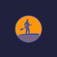 sup, logo della tavola da surf stand up paddle vettore