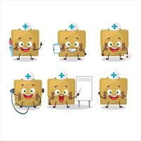 medico professione emoticon con fionda Borsa scuola cartone animato personaggio vettore