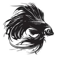 betta pesce vettore illustrazione, combattente pesce logo design