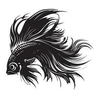 betta pesce vettore illustrazione, combattente pesce logo design