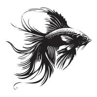 betta pesce vettore illustrazione, combattente pesce logo design