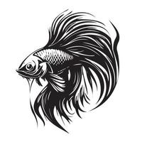 betta pesce vettore illustrazione, combattente pesce logo design