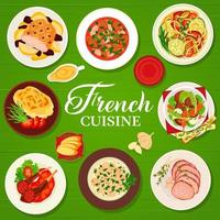 francese cucina ristorante cibo menù vettore copertina