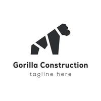 gorilla costruzione proprietà logo design vettore