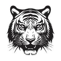 tigre viso, sagome tigre viso svg, nero e bianca tigre vettore