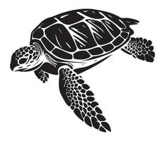nuoto mare tartaruga icona mare animale nero simbolo, subacqueo animali vettore
