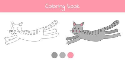 libro da colorare con simpatico gatto animale. per bambini asilo nido, scuola materna ed età scolare. vettore