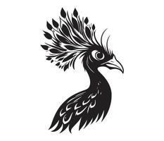 monocromatico pavone. animale uccello vettore illustrazione, pavone arte design
