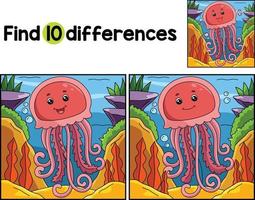 Medusa animale trova il differenze vettore