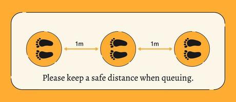 mantenere un' sicuro distanza quando in coda, orma cartello nel giallo e nero vettore