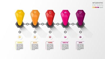 modello di infografica aziendale grafico cronologico. vettore