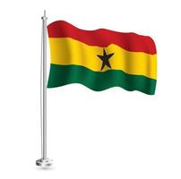 Ghana bandiera. isolato realistico onda bandiera di Ghana nazione su pennone. vettore