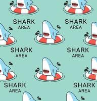 simpatico squalo a bocca aperta con modello senza cuciture anello gonfiabile vettore