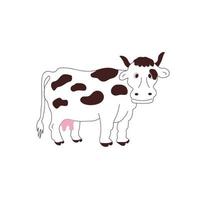 cartone animato semplice mucca animale vettore