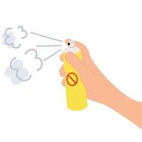 repellente spray nel un' giallo bottiglia. protezione contro zanzare, zecche e altro insetti. aerosol per impedire insetto morsi. vettore