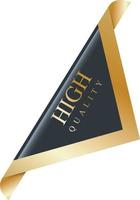 nero e oro 3d nastri, simbolo premio vip, qualità con ornamento re e stelle vettore illustrazione