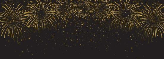 celebrazione del fuoco d'artificio della luce dell'oro. illustratore vettoriale 10