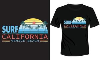 Surf California Venezia spiaggia maglietta design vettore illustrazione