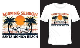 fare surf sessione California Santa monica spiaggia maglietta design vettore