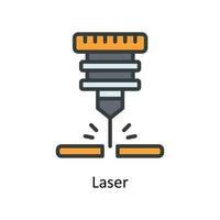 laser vettore riempire schema icone. semplice azione illustrazione azione