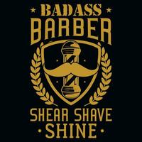 barbiere maglietta design vettore