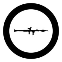 granata launcher militare arma esercito icona nel cerchio il giro nero colore vettore illustrazione Immagine solido schema stile