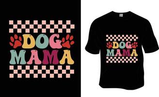 cane mamma, retrò ondulato, Groovy animale domestico amante, cane amante maglietta design. pronto per Stampa per abbigliamento, manifesto, e illustrazione. moderno, semplice, scritta. vettore