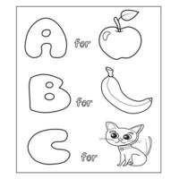 bambini alfabeto colorazione pagina per bambini vettore