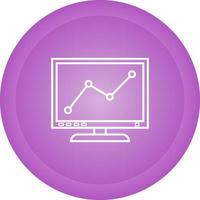 grafico linea schermo vettore icona