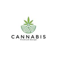 canapa o marijuana logo design vettore