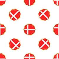 modello biscotto con bandiera nazione Danimarca nel gustoso biscotto vettore