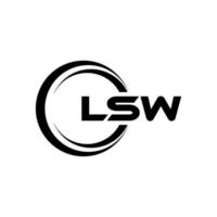 lsw lettera logo design nel illustrazione. vettore logo, calligrafia disegni per logo, manifesto, invito, eccetera.