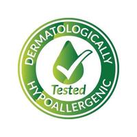 dermatologicamente testato icona, ipoallergenico icona vettore isolato